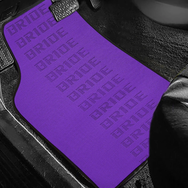 Universal JDM Bride Racing Fabric Purple Hybrid Floor Mats Interior Carpets 5PCS - Image 2