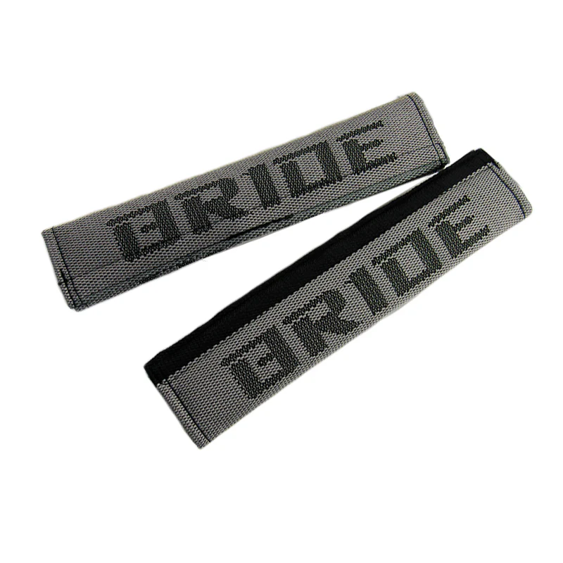 Universal JDM Bride Racing Gradation Set of 5PCS Hybrid Fabric Floor Mats with Seat Belt Covers - Image 5