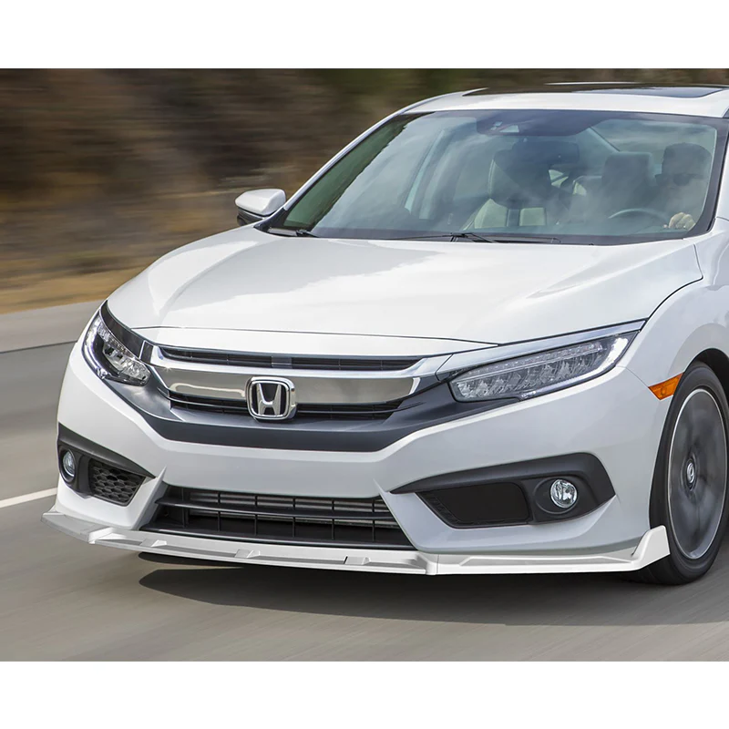 Universal Painted White Configurable of up 3-Different Style Front Bumper Body Splitter Spoiler Lip 4PCS - Image 9