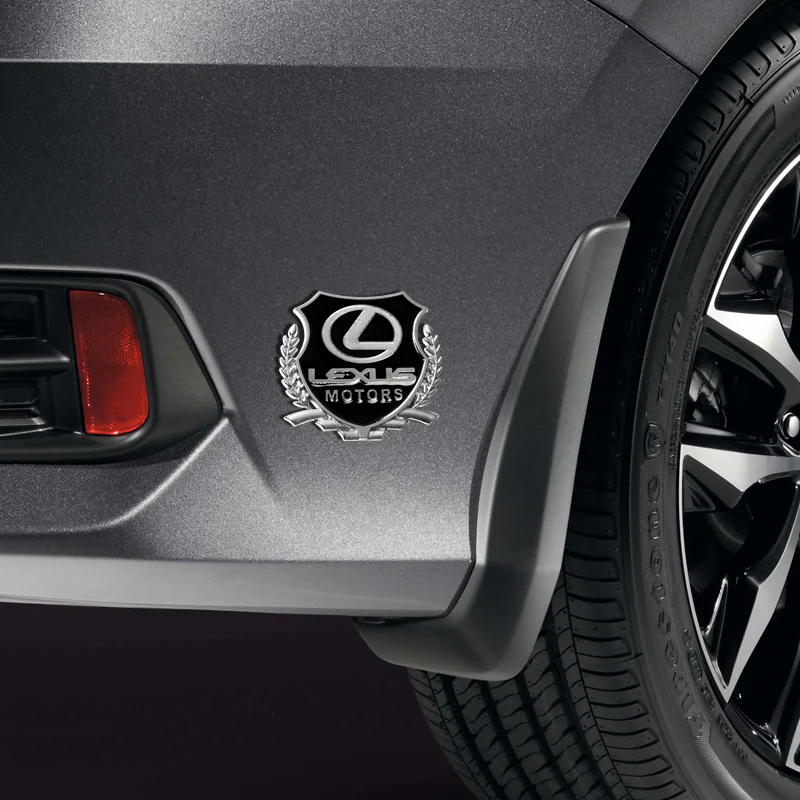 Lexus Silver 3D Metal Emblem Sticker x2 - Image 4