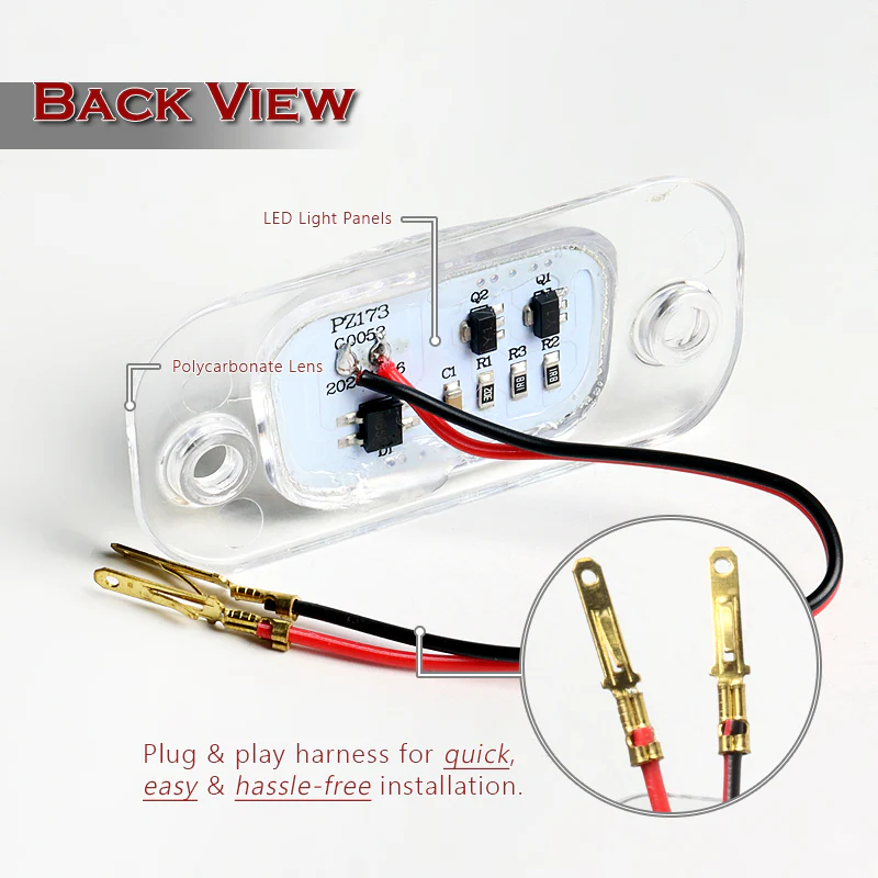 Volkswagen Golf MK3 / Polo 3 / Classic / Variant SEAT White SMD LED License Plate Lights (2pcs) - Image 3