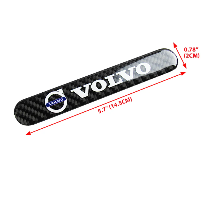 Volvo VOLVO Carbon Fiber Car Door Rear Trunk Side Fenders Bumper Badge Scratch Guard Sticker New 2pcs - Image 2