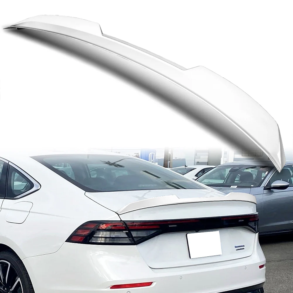W-Power ABS STP-Style Rear Trunk Lip Duckbill Spoiler Wing For 2023 - 2026 Honda Accord 4-DR/Sedan -Pearl White