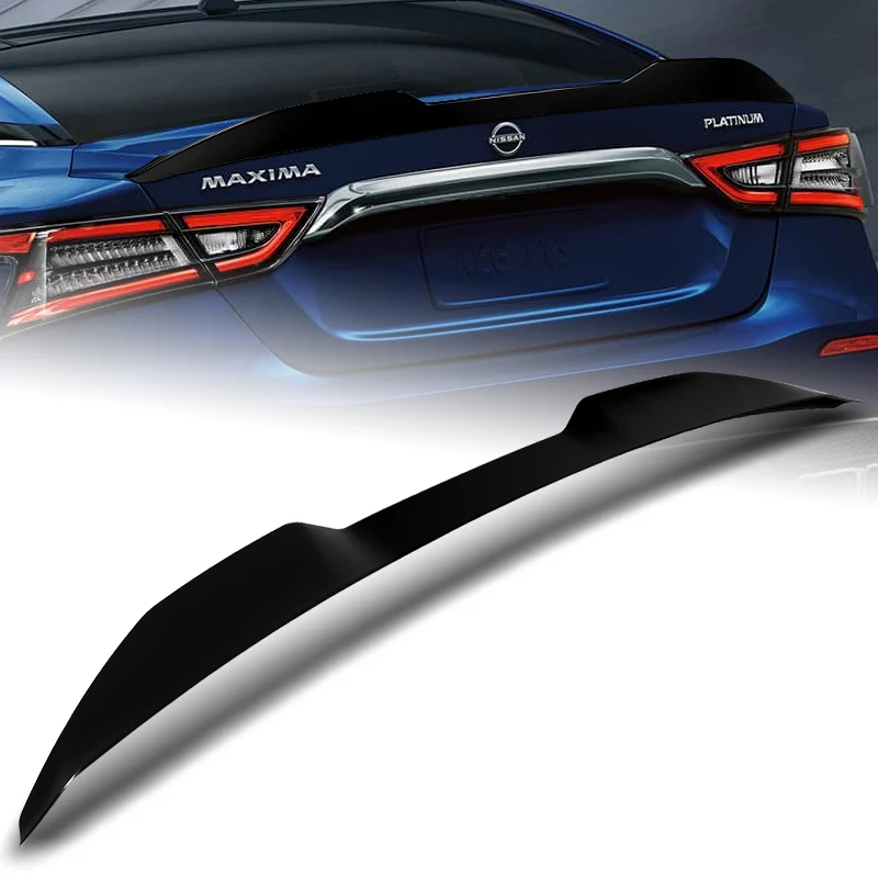 W-Power ABS V-Style Rear Trunk Lip Duckbill Spoiler Wing For 2016-2023 Nissan Maxima -Pearl Black - Image 7