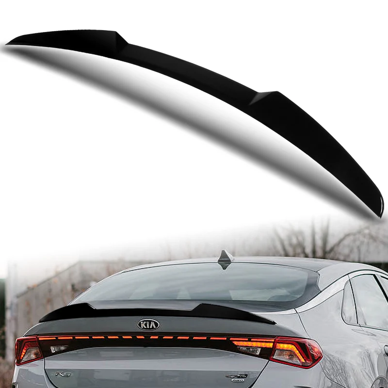 W-Power ABS V-Style Rear Trunk Lip Duckbill Spoiler Wing For 2021-2024 KIA K5 -Pearl Black