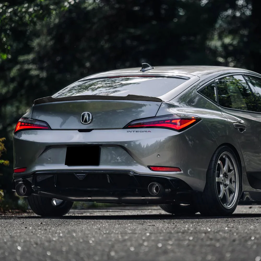 W-Power ABS V-Style Rear Trunk Lip Duckbill Spoiler Wing For 2023 - 2026 Acura Integra -Carbon Fiber Look - Image 7