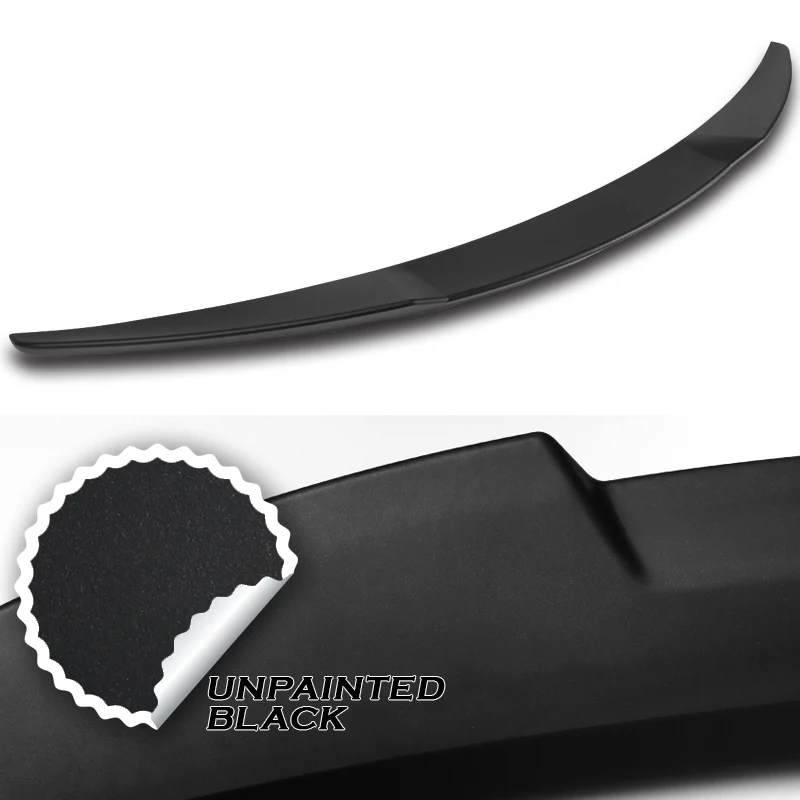W-Power ABS V-Style Rear Trunk Lip Spoiler Wing For 2008-2013 Infiniti G37 Coupe 2-Door -Unpainted Matte Black - Image 3