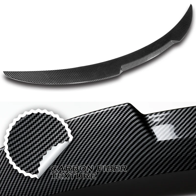 W-Power ABS V-Style Rear Trunk Lip Spoiler Wing For 2011-2016 BMW 5-Series/M5 F10 F18 -Carbon Fiber Look - Image 2