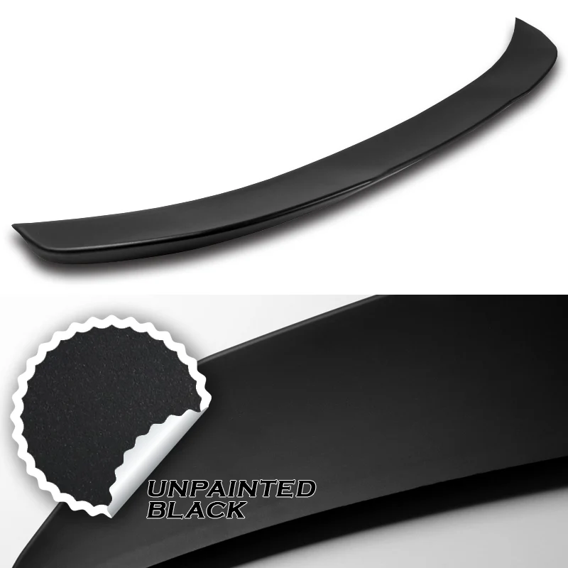 W-Power ABS V-Style Rear Trunk Lip Spoiler Wing For 2012-2018 BMW 3-Series F30 / F80 / M3 Sedan -Unpainted Matte Black - Image 3