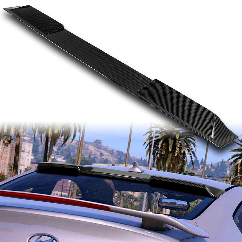 W-Power ABS VIP-Style Rear Widow Roof Visor Wing Spoiler For 2010- 2016 Hyundai Genesis Coupe -Carbon Fiber Look - Image 6