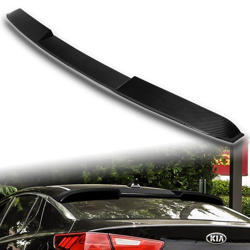 W-Power ABS VIP-Style Rear Widow Roof Visor Wing Spoiler For 2011 - 2015 Kia Optima -Carbon Fiber Look - Image 5
