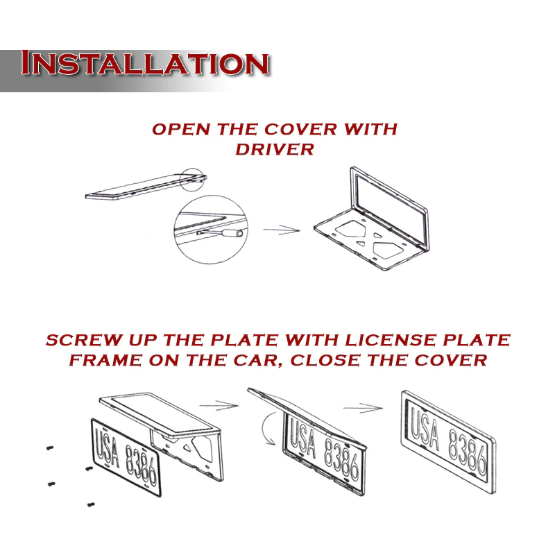 W-Power Carbon Look License plate frame TAG cover Frame W/Bracket - Image 4