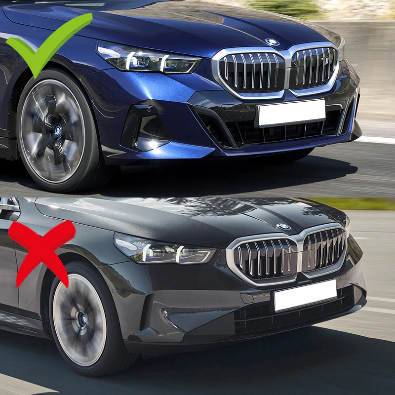 WP-Style Front Bumper Splitter Spoiler Lip 3PCS For 2024-2025 BMW 5-Series G60 G61 M-Sport -Carbon Fiber Look - Image 9