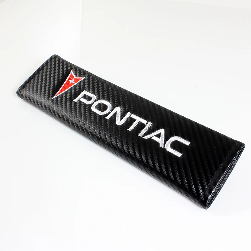 Pontiac Black Carbon Fiber Look Seat Belt Cover X2 - Image 3