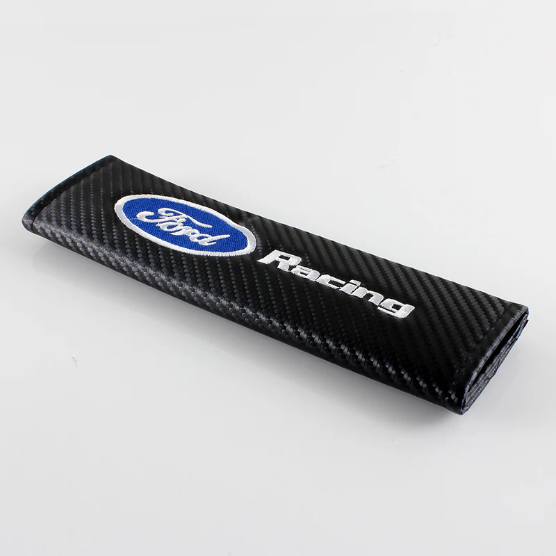 Ford Racing Black Carbon Fiber Look Seat Belt Cover X2 - Image 3