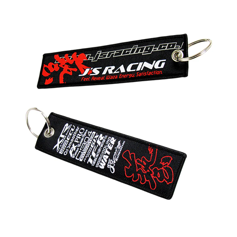 X2 JDM J'S RACING BLACK RACING DOUBLE SIDE Racing Cell Holders Keychain Universal