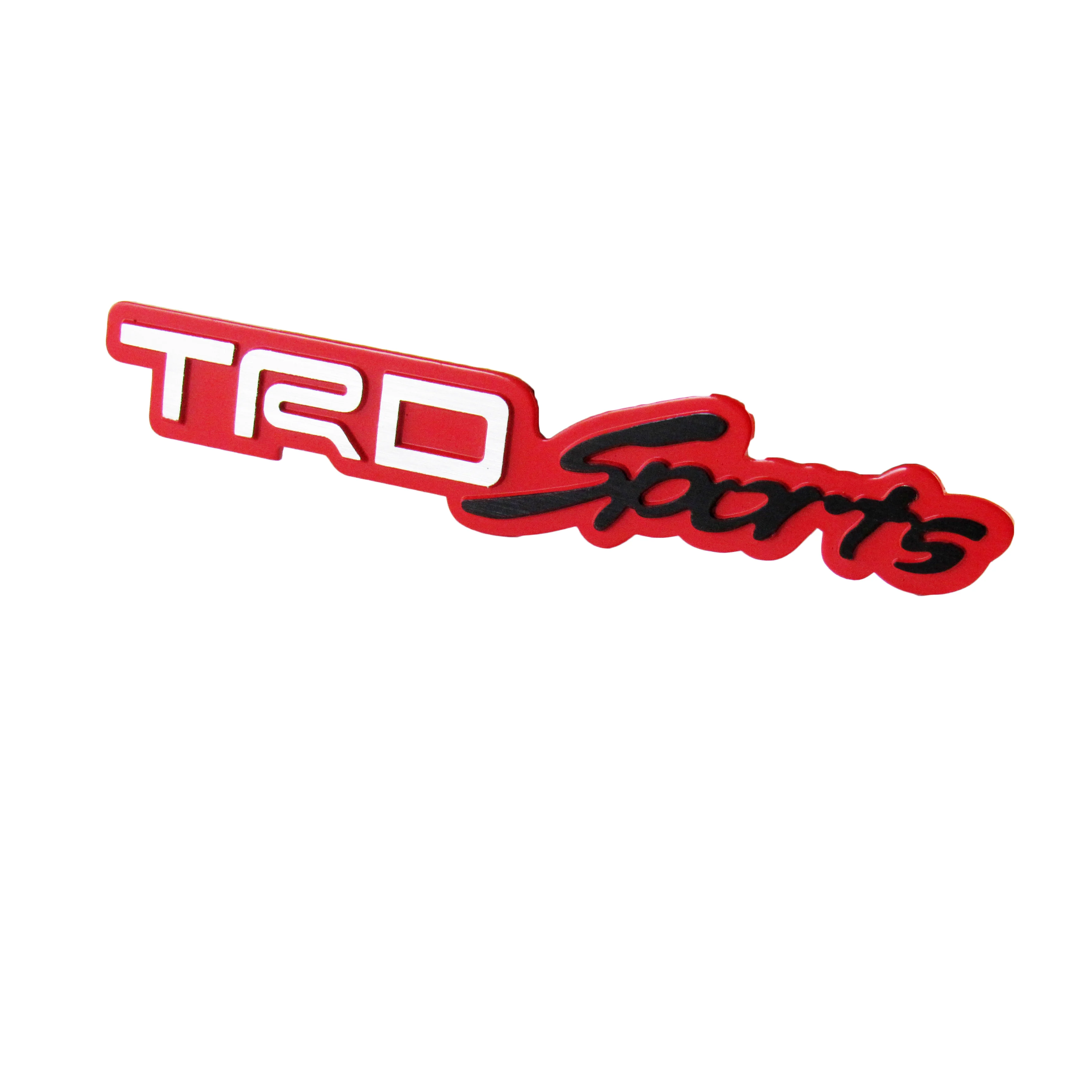 Toyota TRD Sports 3D Red Aluminum Emblem Decal x2 (18CM) - Image 6
