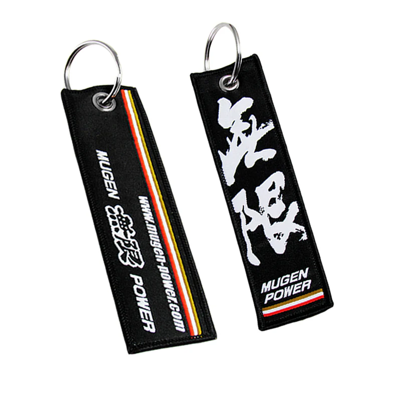 X2 New JDM MUGEN POWER DOUBLE SIDE Racing Cell Holders Keychain Universal 5" x 1.3"