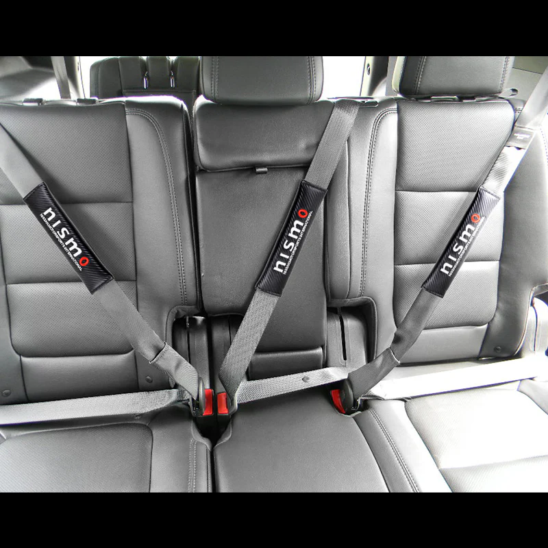 Nissan Nismo Black Carbon Fiber Look Seat Belt Cover X2 - Image 4