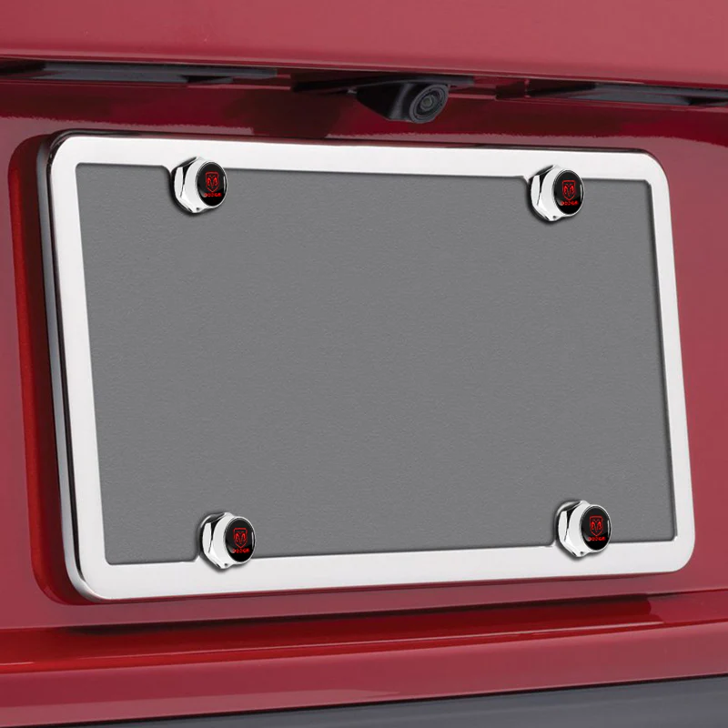X4 For Dodge Ram Car License Plate Frame Bolt Cap Cover Screw Bolts Nuts Chrome - Image 5