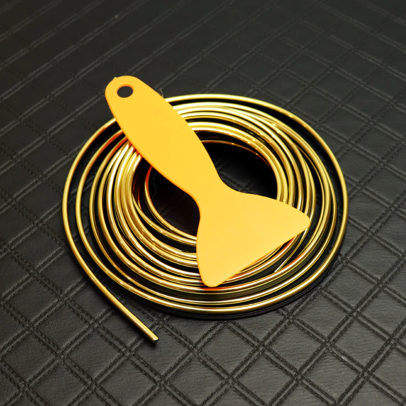 Yellow/Gold 32.8 ft Interior Edge Gap Line Moulding Trim Molding Strip & Rim Protector Set Auto Car Décor - Image 3